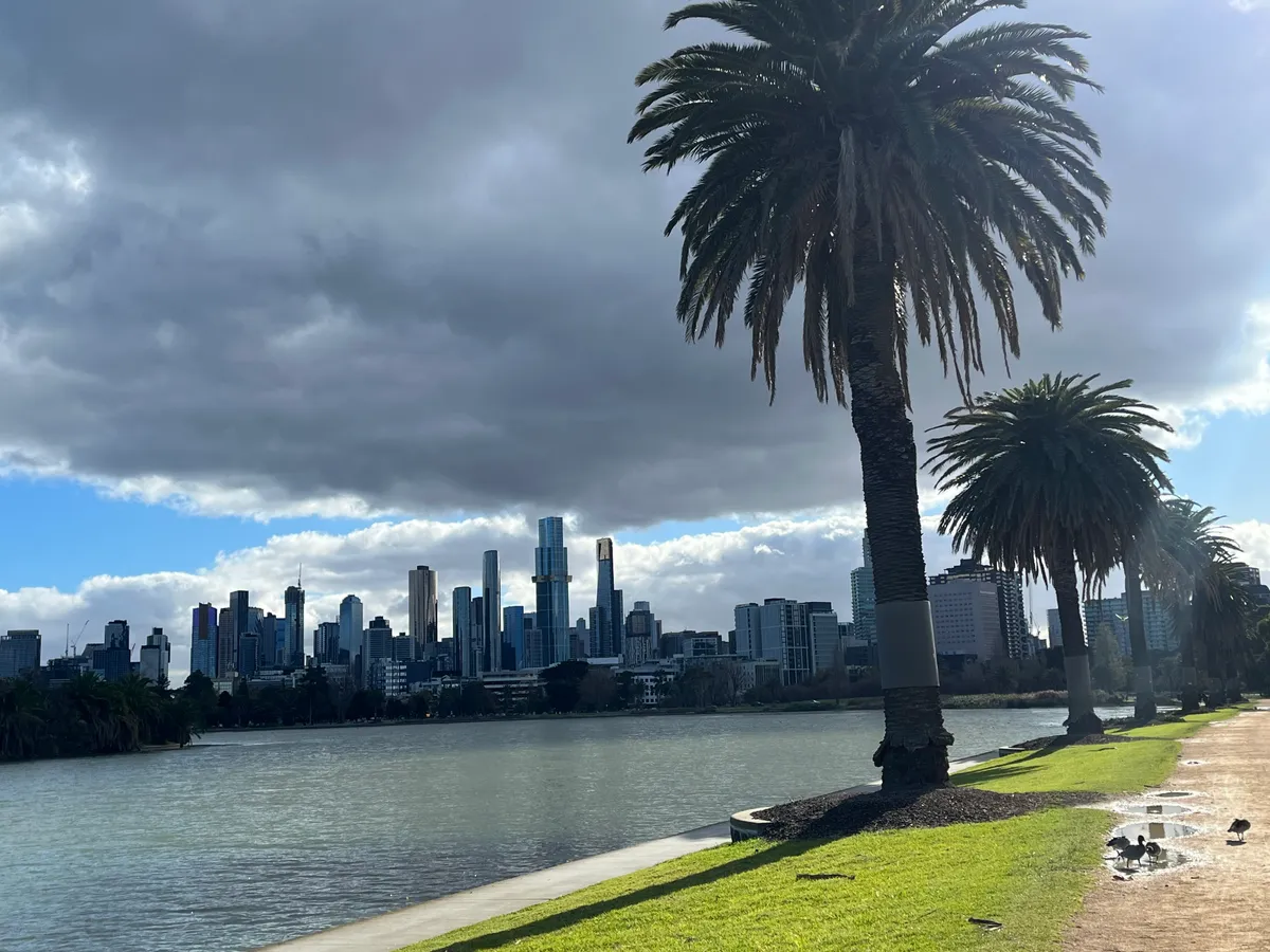Albert park and city skyline Albert park and city skyline